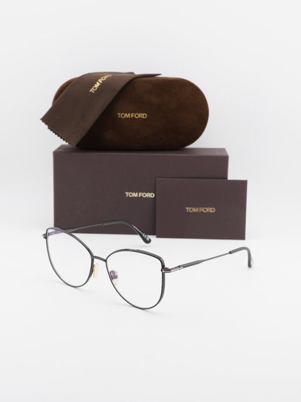 Tom Ford TF5667-B 001 Cat Eye Eyeglasses 55mm – Black